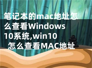 笔记本的mac地址怎么查看Windows10系统,win10怎么查看MAC地址