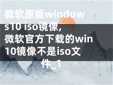 微软原版windows10 iso镜像,微软官方下载的win10镜像不是iso文件_1