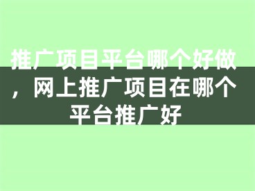 推广项目平台哪个好做，网上推广项目在哪个平台推广好