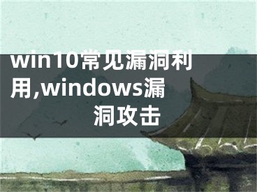 win10常见漏洞利用,windows漏洞攻击