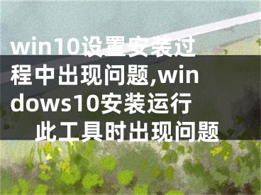 win10设置安装过程中出现问题,windows10安装运行此工具时出现问题