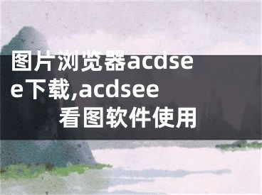 图片浏览器acdsee下载,acdsee看图软件使用