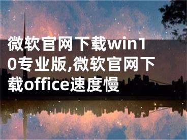 微软官网下载win10专业版,微软官网下载office速度慢