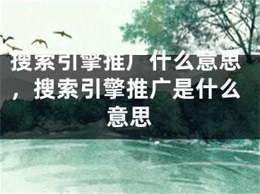 搜索引擎推广什么意思，搜索引擎推广是什么意思