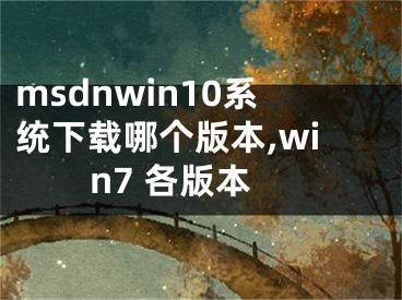 msdnwin10系统下载哪个版本,win7 各版本