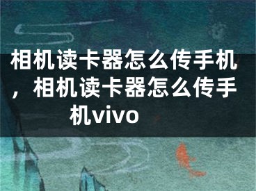 相机读卡器怎么传手机，相机读卡器怎么传手机vivo