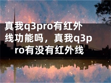 真我q3pro有红外线功能吗，真我q3pro有没有红外线