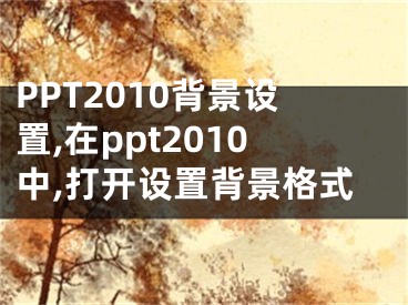 PPT2010背景设置,在ppt2010中,打开设置背景格式