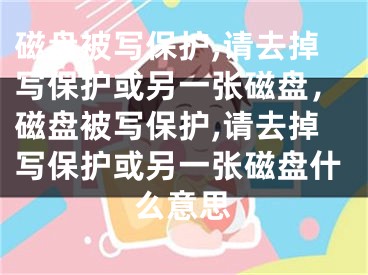 磁盘被写保护,请去掉写保护或另一张磁盘，磁盘被写保护,请去掉写保护或另一张磁盘什么意思