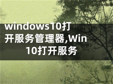 windows10打开服务管理器,Win10打开服务