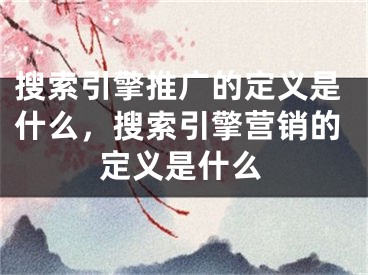 搜索引擎推广的定义是什么，搜索引擎营销的定义是什么