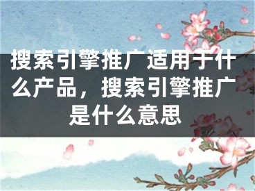 搜索引擎推广适用于什么产品，搜索引擎推广是什么意思