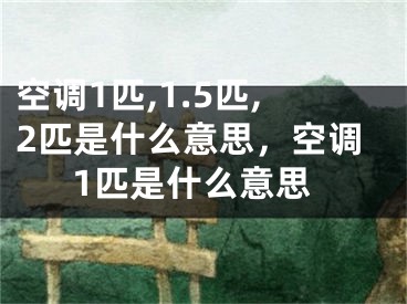 空调1匹,1.5匹,2匹是什么意思，空调1匹是什么意思