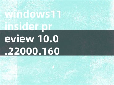 windows11 insider preview 10.0.22000.160,