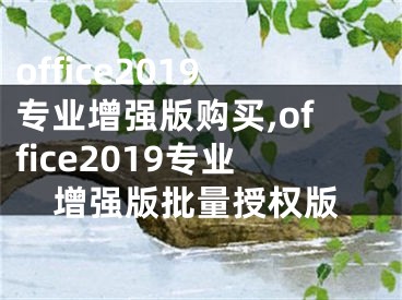 office2019专业增强版购买,office2019专业增强版批量授权版