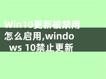 Win10更新被禁用怎么启用,windows 10禁止更新