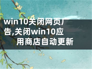 win10关闭网页广告,关闭win10应用商店自动更新