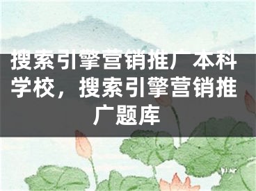 搜索引擎营销推广本科学校，搜索引擎营销推广题库