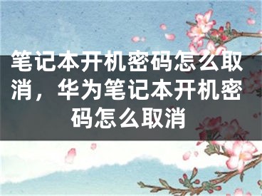 笔记本开机密码怎么取消，华为笔记本开机密码怎么取消