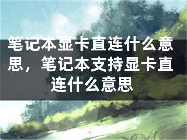 笔记本显卡直连什么意思，笔记本支持显卡直连什么意思