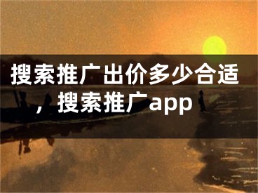 搜索推广出价多少合适，搜索推广app