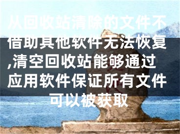 从回收站清除的文件不借助其他软件无法恢复,清空回收站能够通过应用软件保证所有文件可以被获取