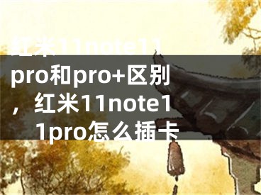 红米11note11pro和pro+区别，红米11note11pro怎么插卡