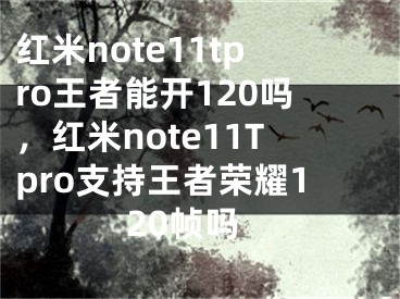 红米note11tpro王者能开120吗，红米note11Tpro支持王者荣耀120帧吗