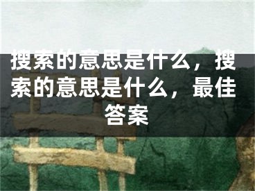 搜索的意思是什么，搜索的意思是什么，最佳答案