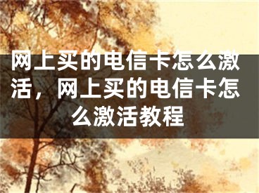 网上买的电信卡怎么激活，网上买的电信卡怎么激活教程