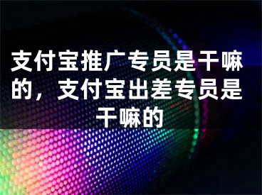 支付宝推广专员是干嘛的，支付宝出差专员是干嘛的