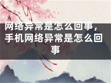 网络异常是怎么回事，手机网络异常是怎么回事