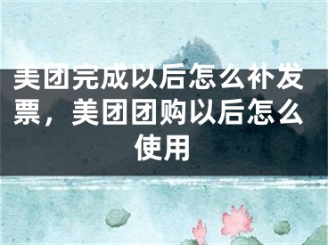 美团完成以后怎么补发票，美团团购以后怎么使用