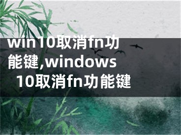 win10取消fn功能键,windows10取消fn功能键