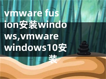 vmware fusion安装windows,vmware windows10安装 