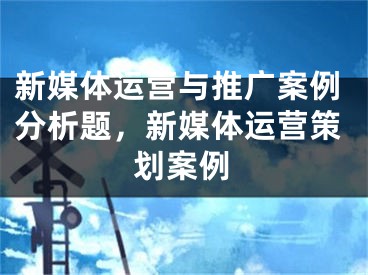 新媒体运营与推广案例分析题，新媒体运营策划案例