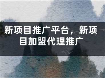 新项目推广平台，新项目加盟代理推广