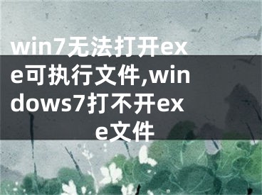 win7无法打开exe可执行文件,windows7打不开exe文件
