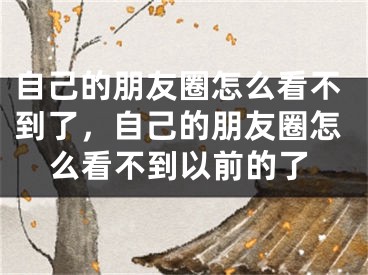 自己的朋友圈怎么看不到了，自己的朋友圈怎么看不到以前的了