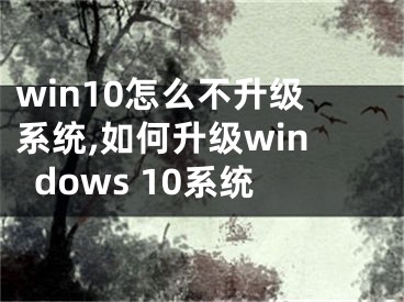 win10怎么不升级系统,如何升级windows 10系统