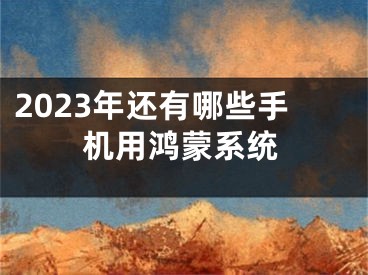 2023年还有哪些手机用鸿蒙系统