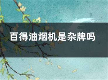 百得油烟机是杂牌吗