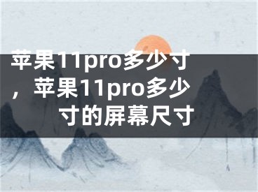 苹果11pro多少寸，苹果11pro多少寸的屏幕尺寸