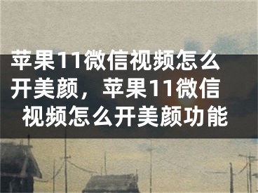 苹果11微信视频怎么开美颜，苹果11微信视频怎么开美颜功能