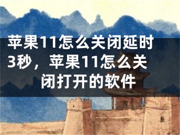 苹果11怎么关闭延时3秒，苹果11怎么关闭打开的软件