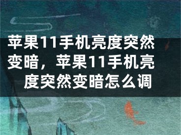 苹果11手机亮度突然变暗，苹果11手机亮度突然变暗怎么调