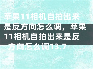 苹果11相机自拍出来是反方向怎么调，苹果11相机自拍出来是反方向怎么调13.7