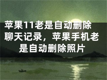 苹果11老是自动删除聊天记录，苹果手机老是自动删除照片