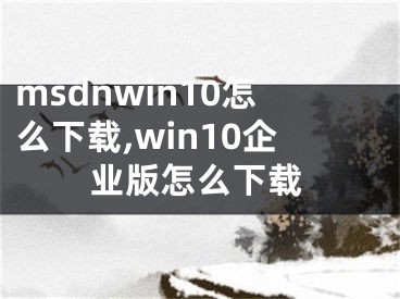 msdnwin10怎么下载,win10企业版怎么下载