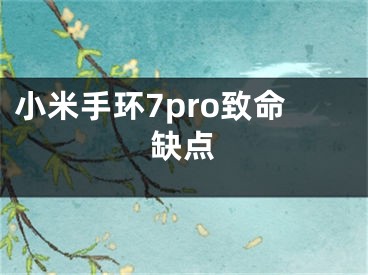 小米手环7pro致命缺点